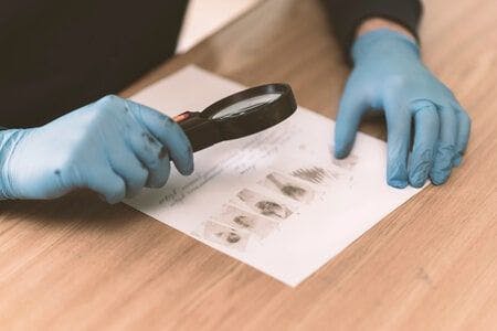 Fingerprint Examiner Conducts Chemical Analysis On Recovered Weapon