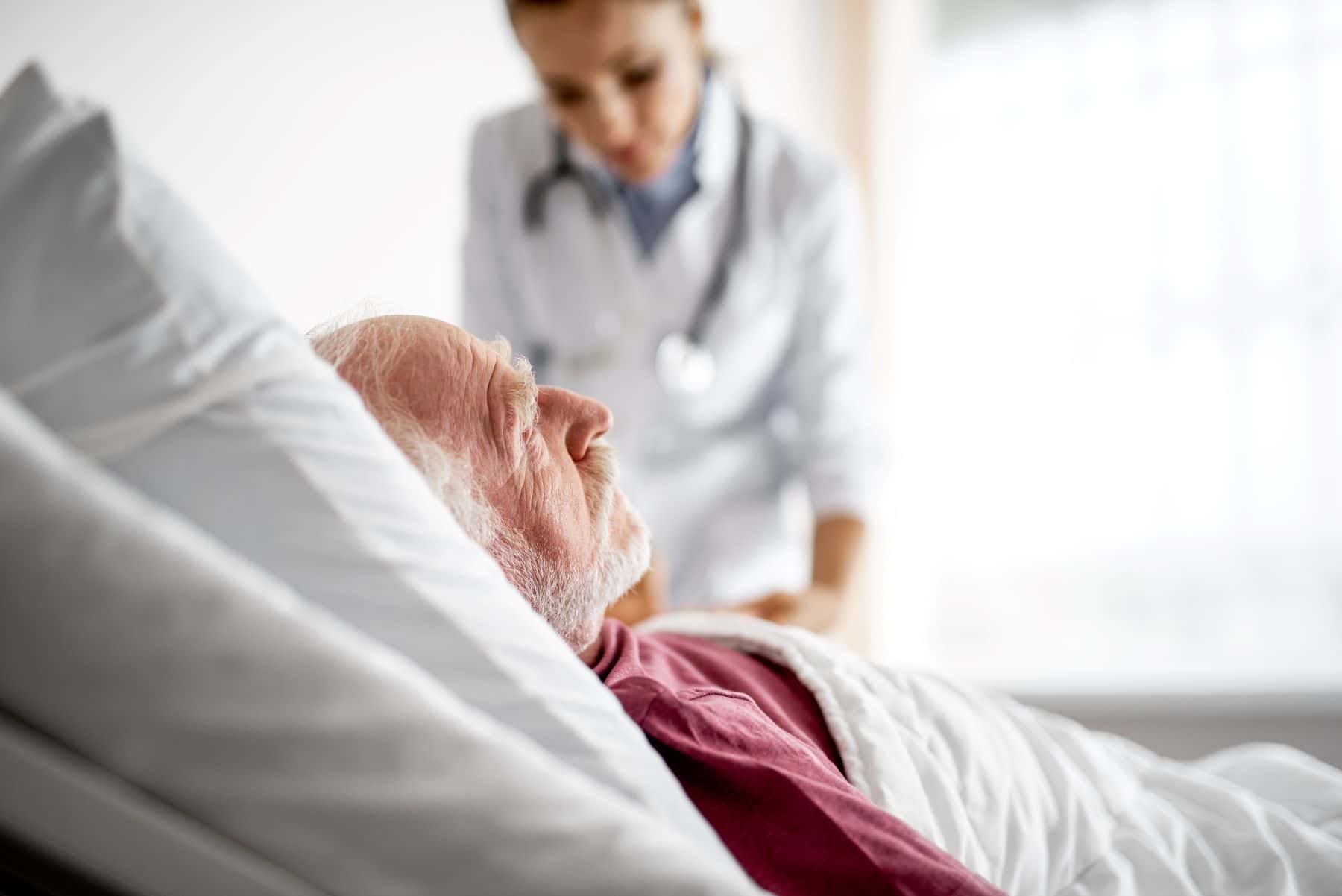 Patient in hospital bed