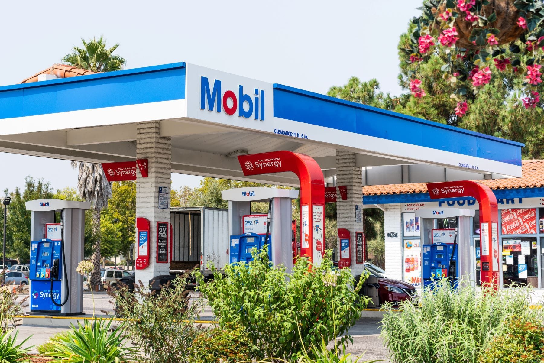 Mobil gas station