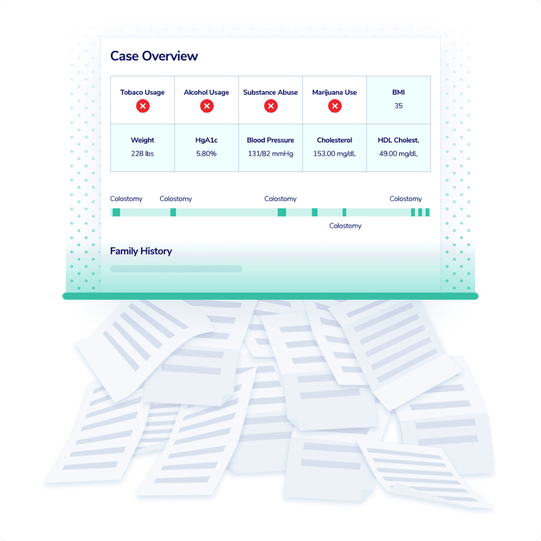 Files being simplified into a case overview