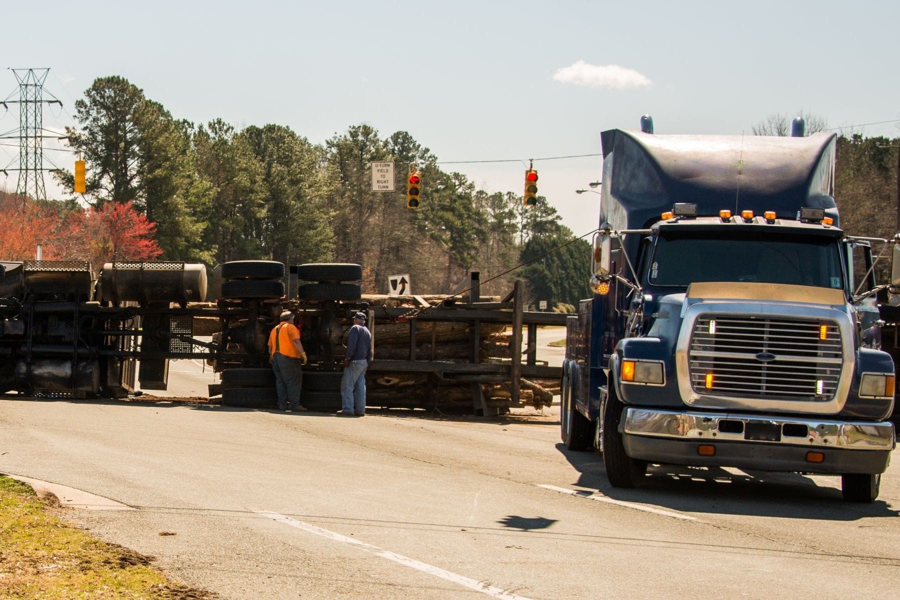 Logging truck accident