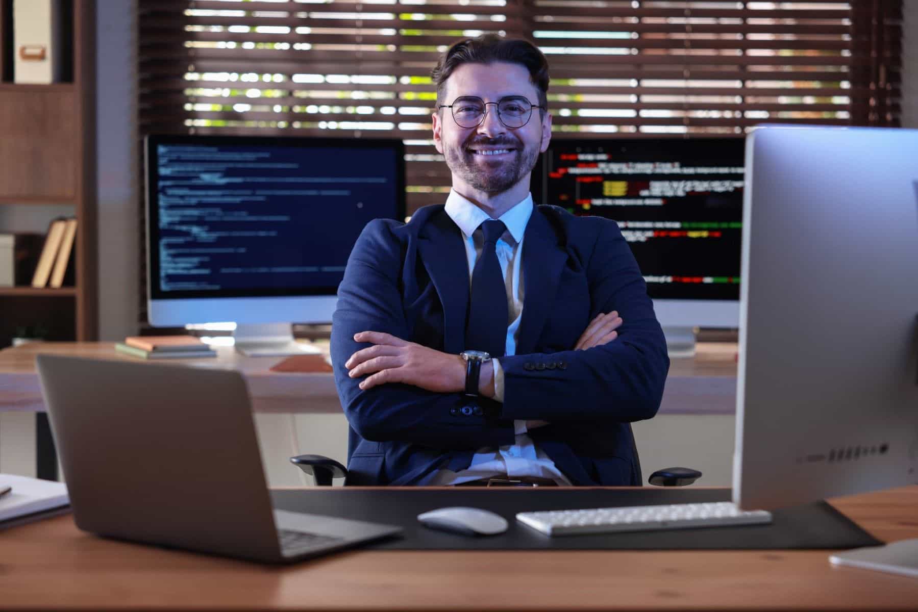 Young tech savvy professional