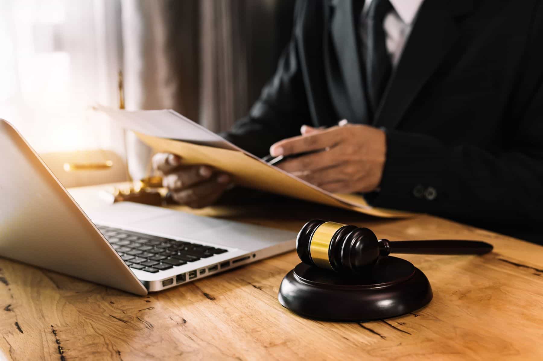 Attorney on computer