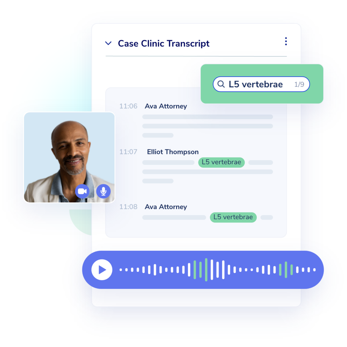 Medical Record Review automatic transcription feature in Expert iQ