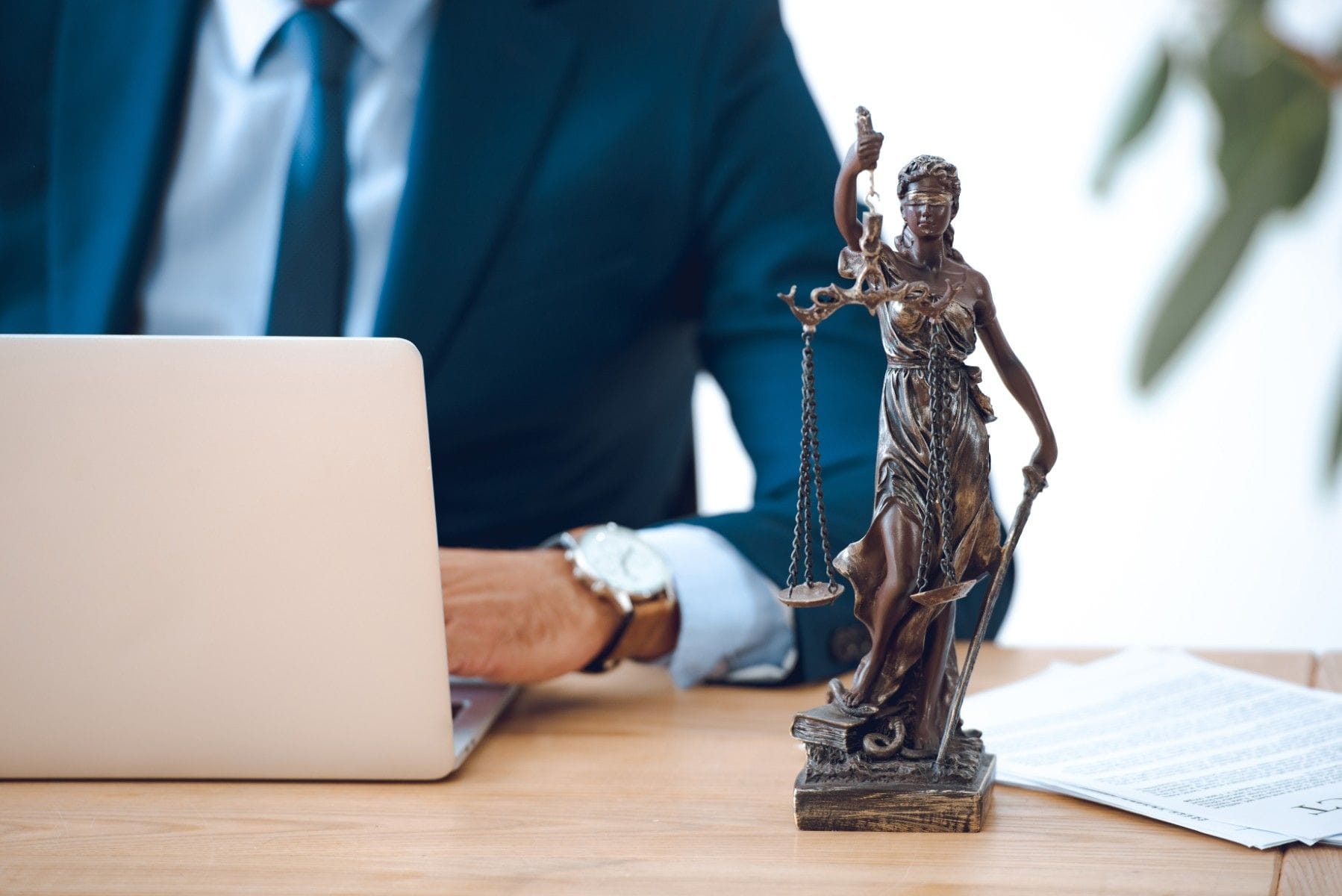 Attorney on computer