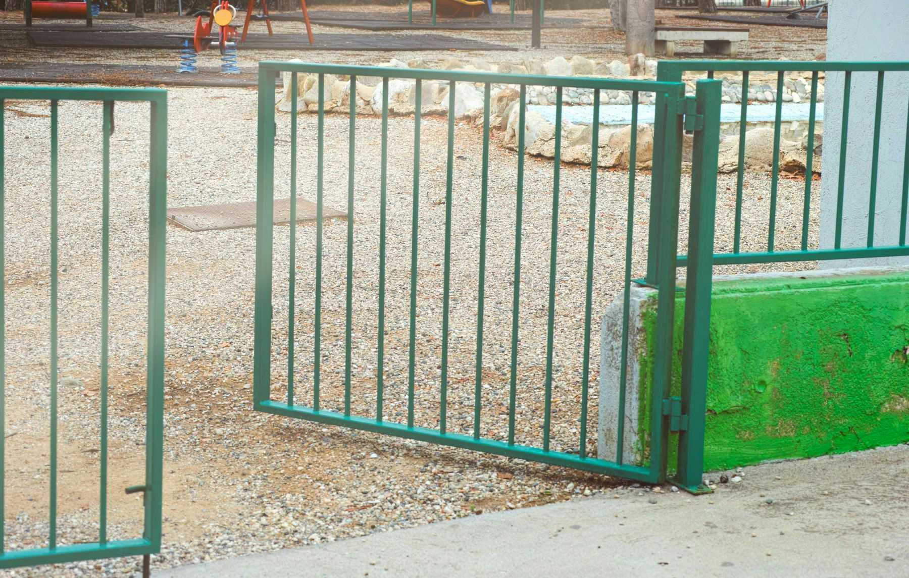 Open gate at playground