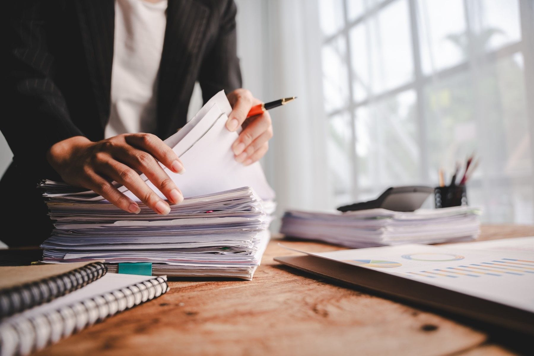 Attorney reviewing medical records