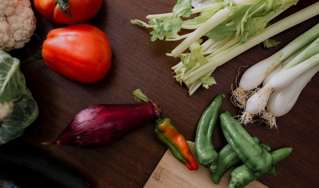vegetables on kitchen counter