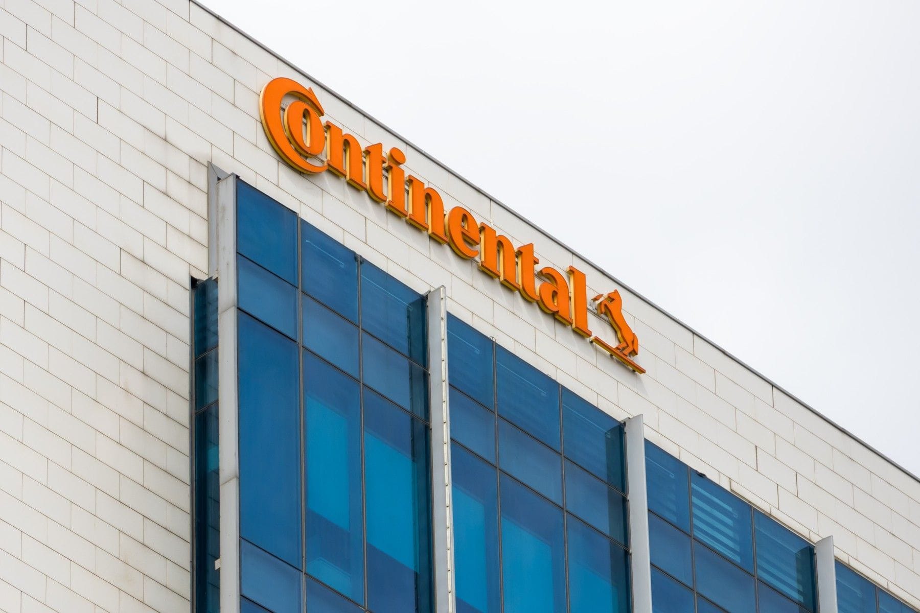 Continental logo displayed on the exterior of an office building.