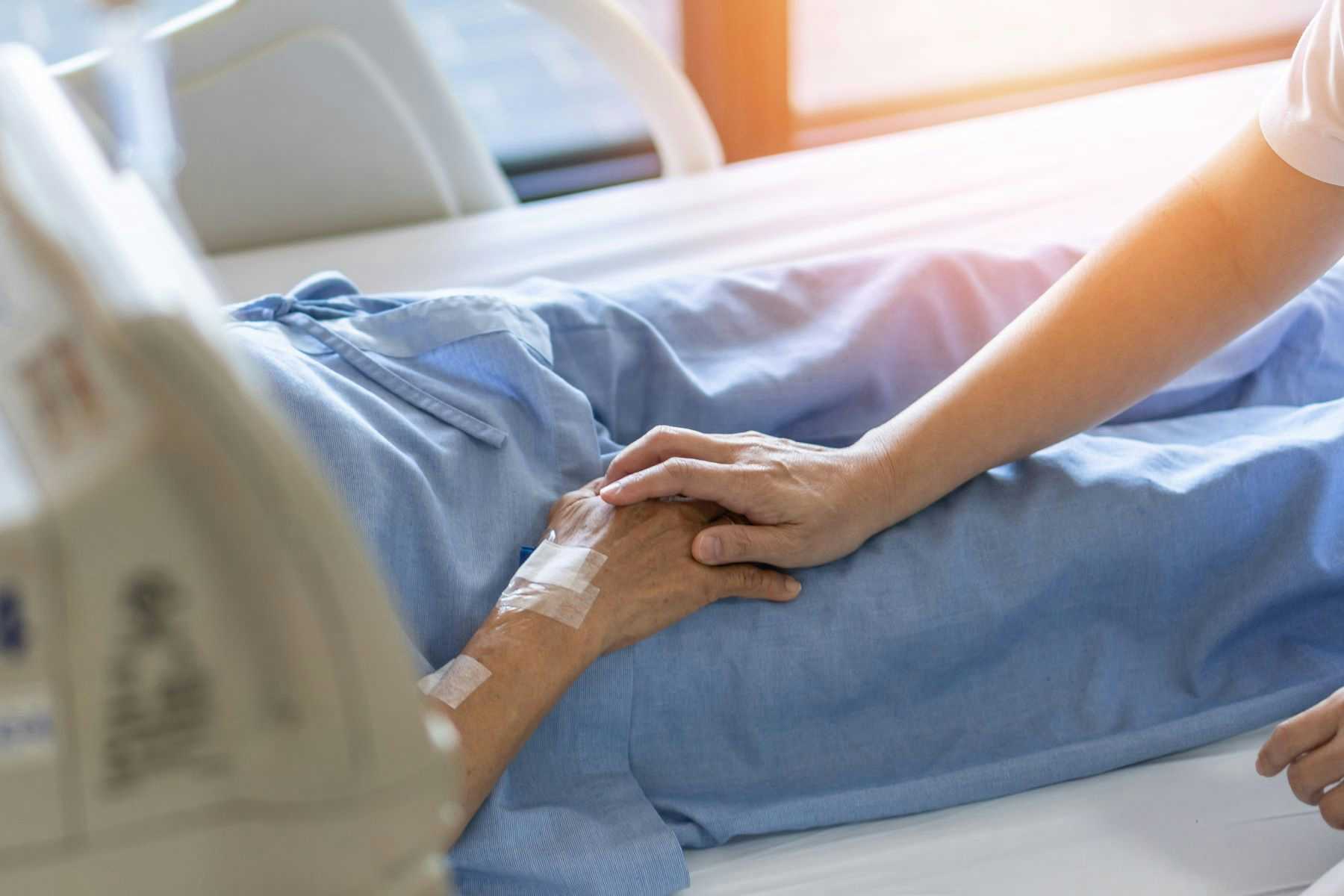 Patient in hospice bed