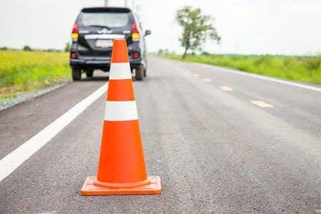 Placement of Traffic Cones Causes Highway Accident