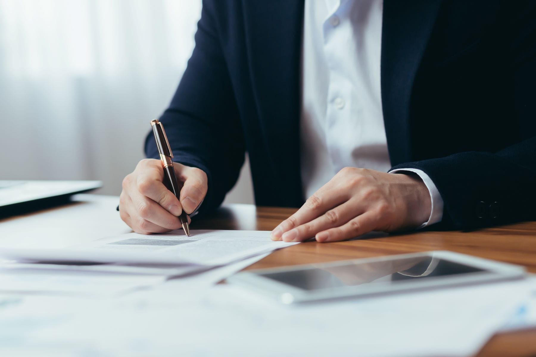 Attorney writing