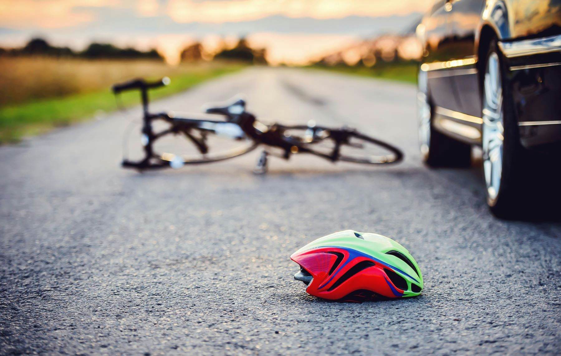 Traffic accident between bicycle and a car