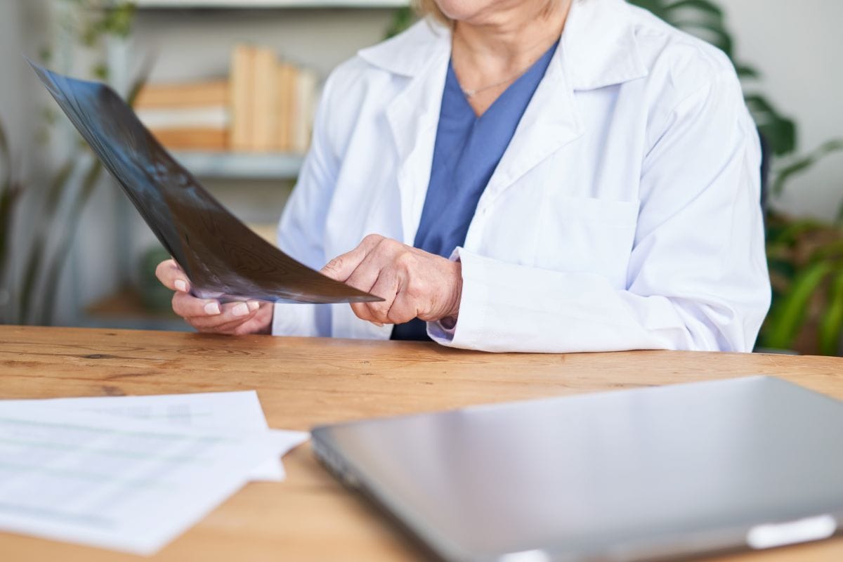 Doctor reviewing imaging