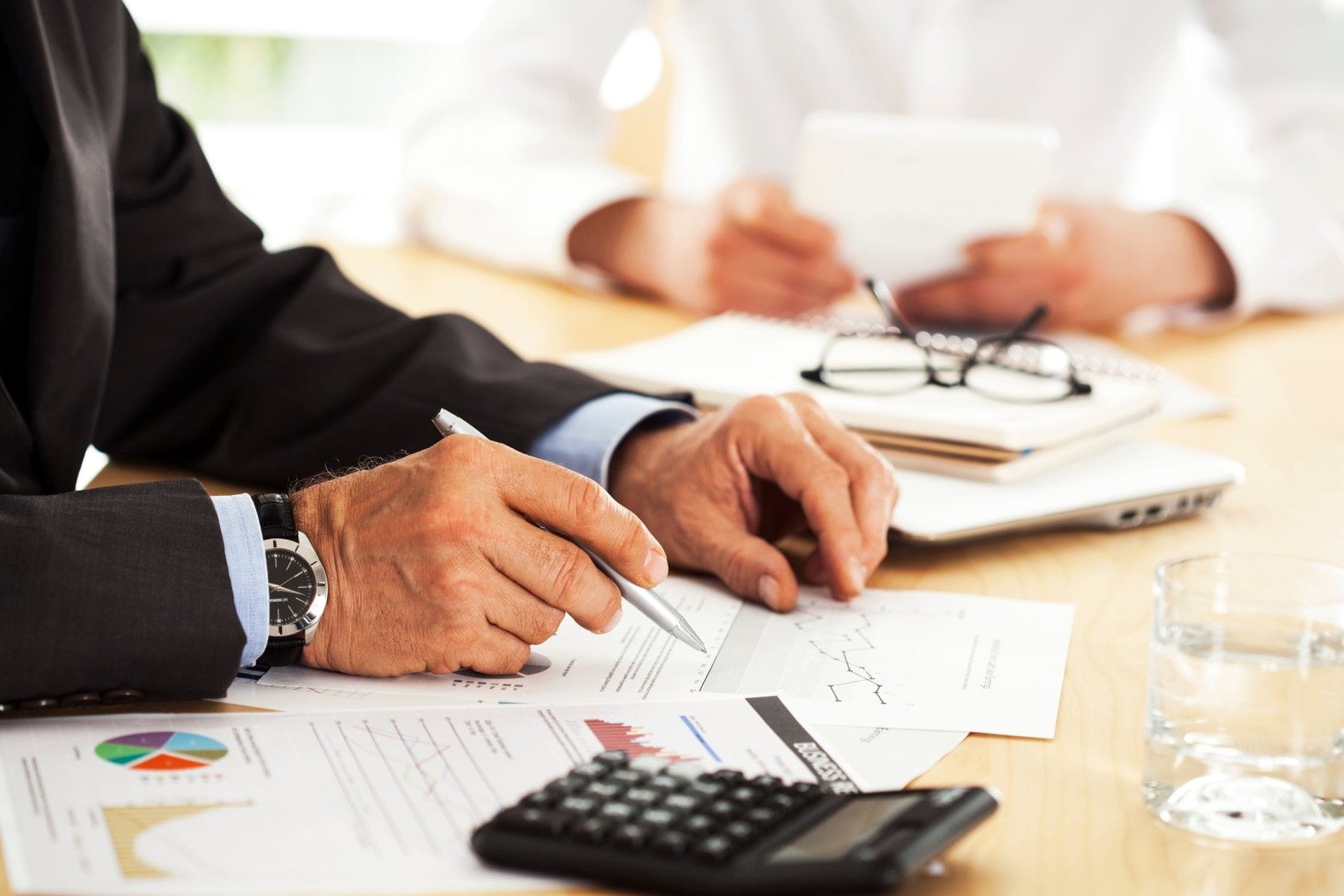 Attorney working on finances