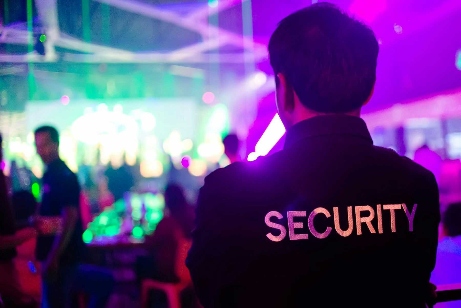 Security guard in night club
